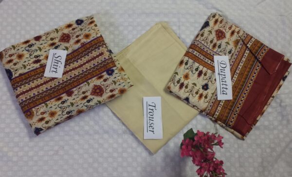 Three piece unstitched lawn Printed suit